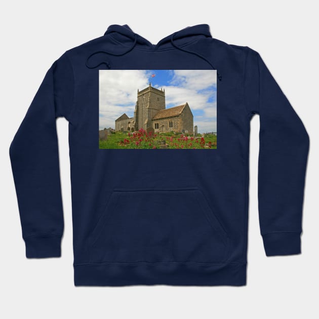 The Church of St Nicholas, Uphill Hoodie by RedHillDigital